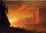 Deer at Sunset by Albert Bierstadt